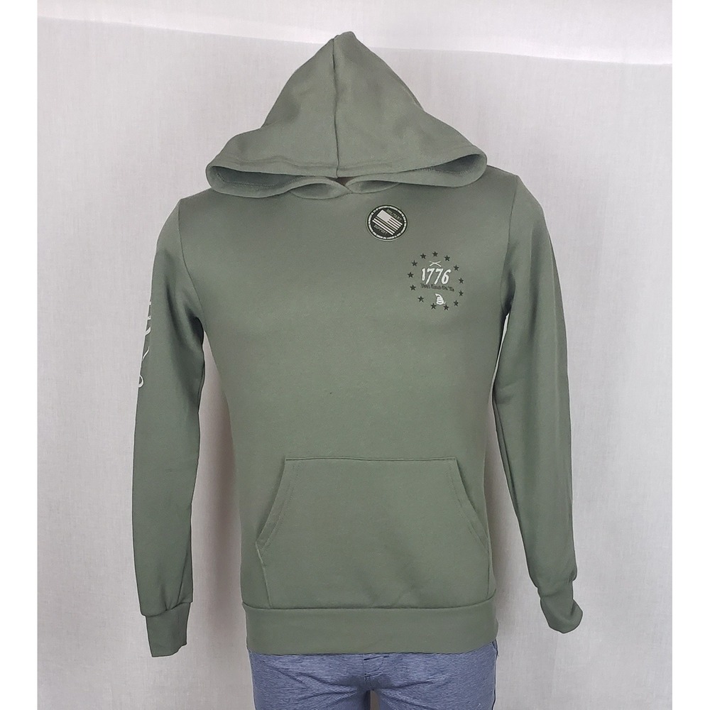 Howitzer Patriot MFG Medium Green "We‎ The People" Snake Flag Hoodie Cozy Winter